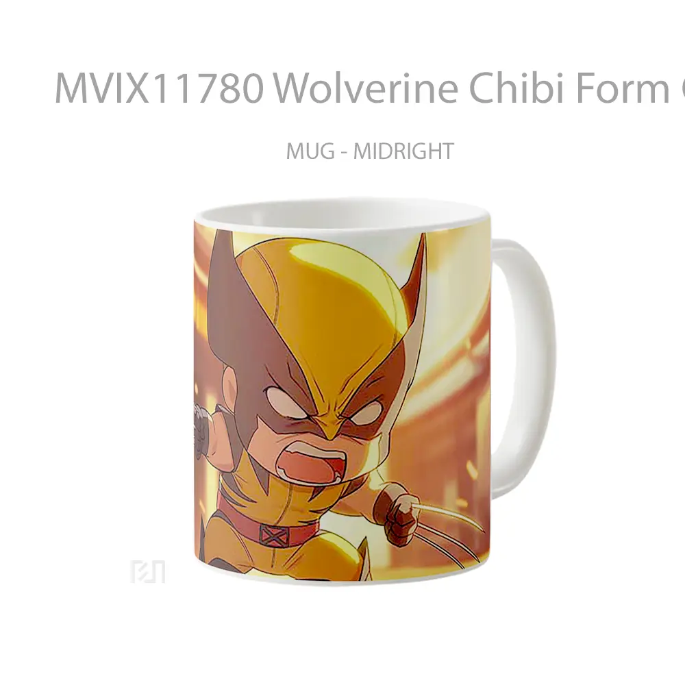 Mug Wolverine Chibi Form Claws Out Mug Aesthetic Koleksi Spesial - All-side / Desain
