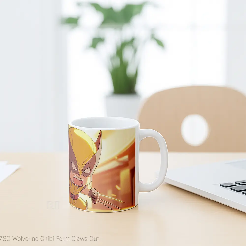 Mug Wolverine Chibi Form Claws Out Mug Aesthetic Koleksi Spesial - All-side / Desain
