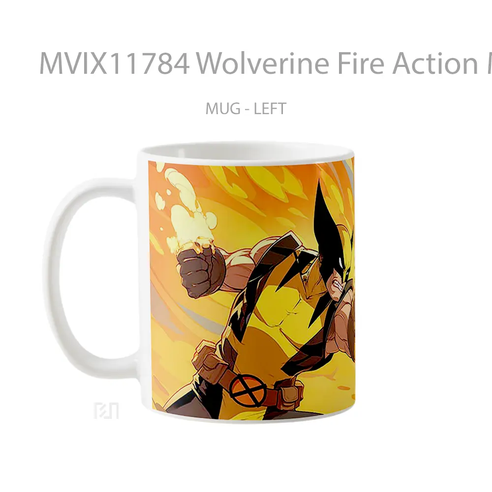 Mug Wolverine Fire Action Marvel Hadiah Spesial Fans Superhero - All-side / Desain