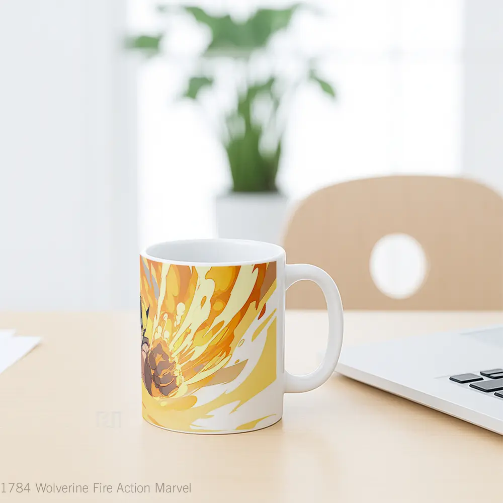 Mug Wolverine Fire Action Marvel Hadiah Spesial Fans Superhero - All-side / Desain