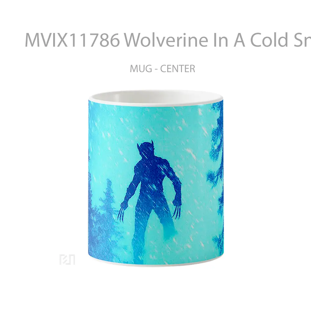 Mug Wolverine In A Cold Snowy Forest Hadiah Lucu dan Menarik