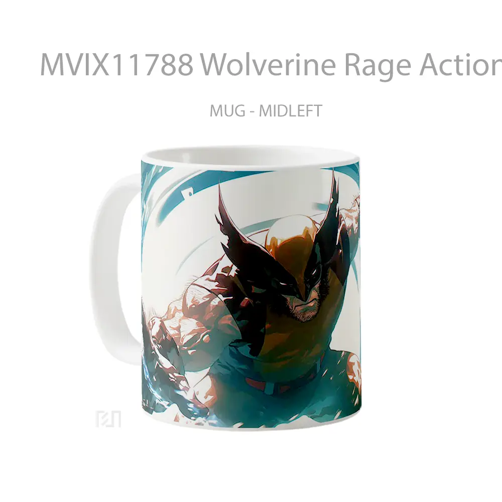 Mug Wolverine Rage Action Pose Gelas Keramik Desain Unik - All-side / Desain