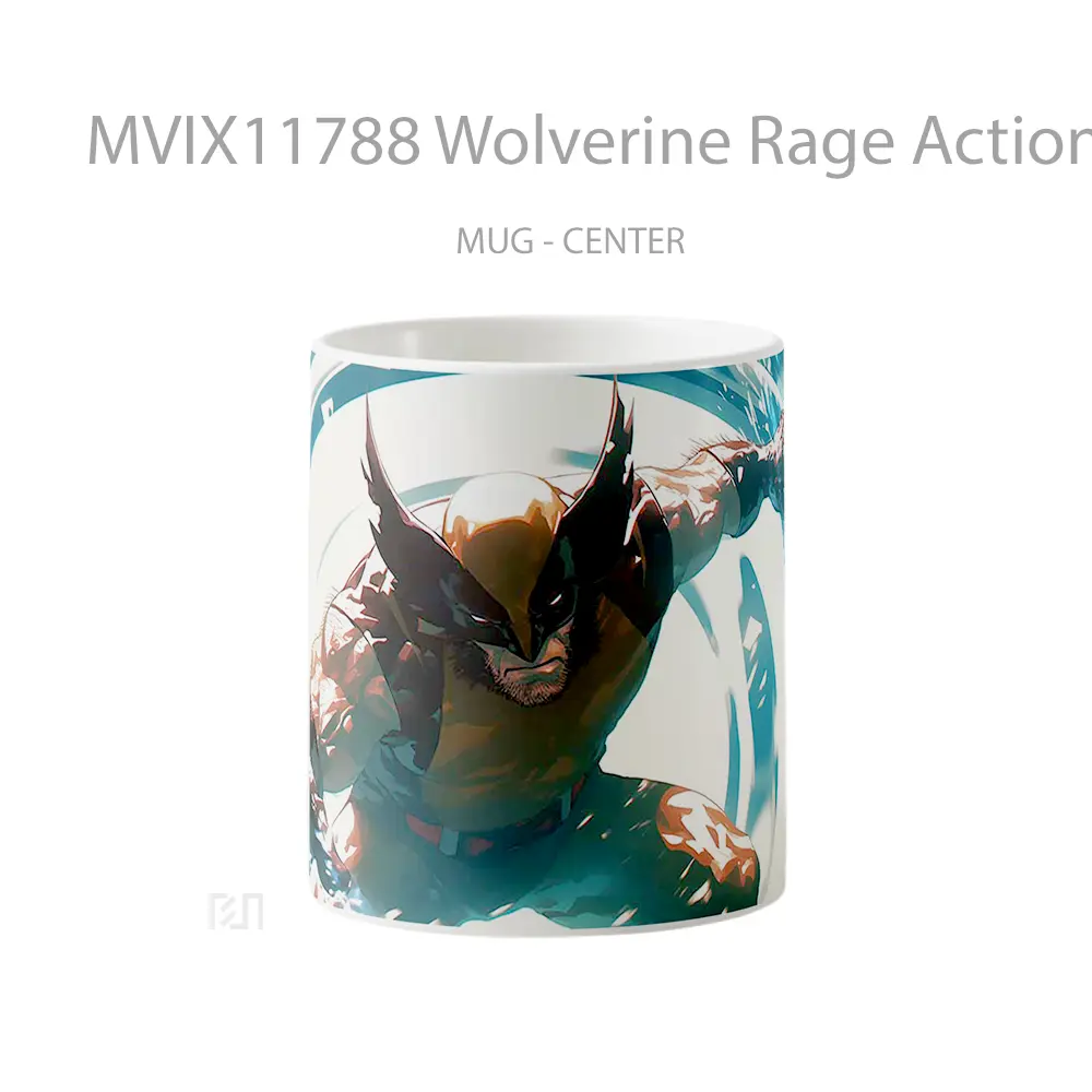Mug Wolverine Rage Action Pose Gelas Keramik Desain Unik