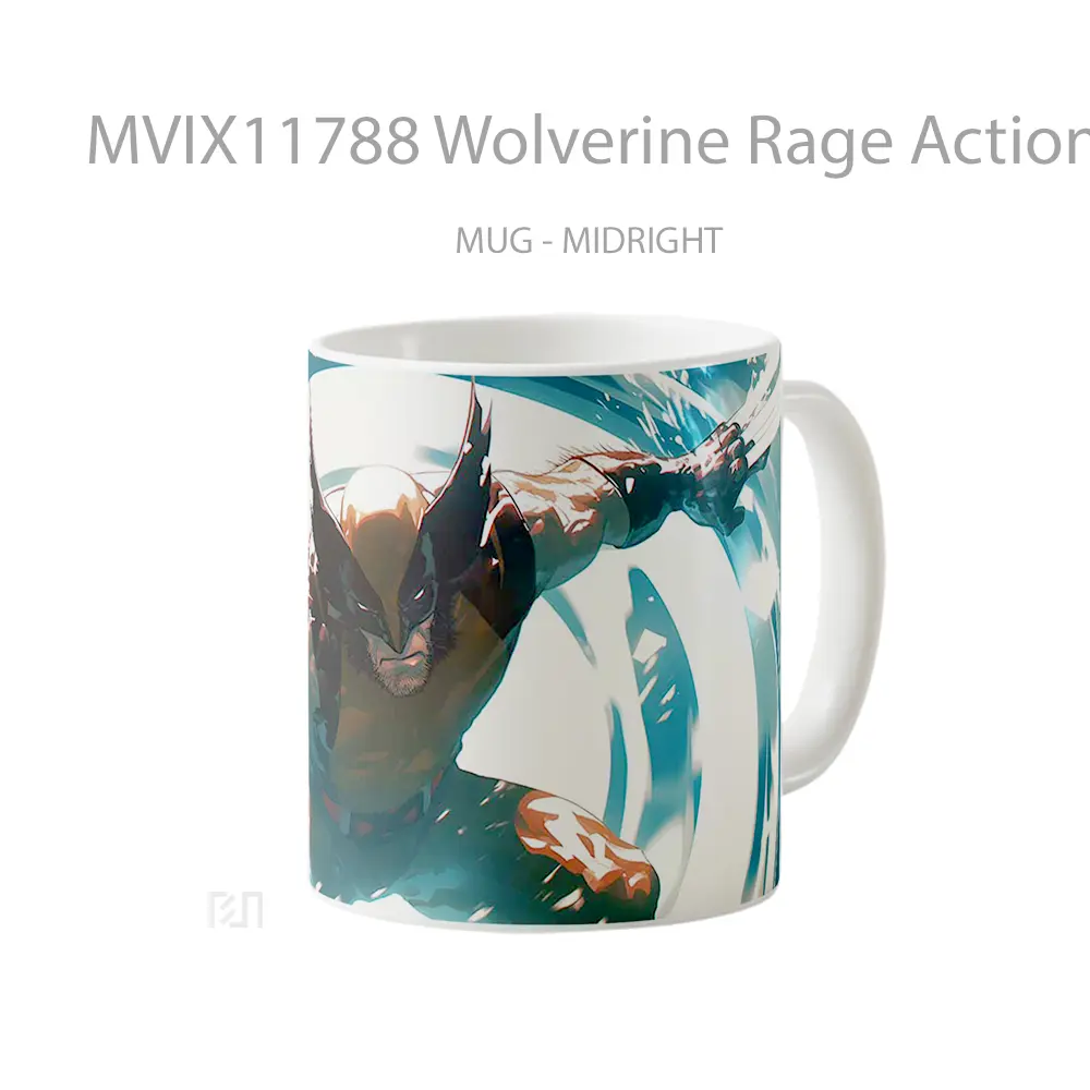 Mug Wolverine Rage Action Pose Gelas Keramik Desain Unik - All-side / Desain