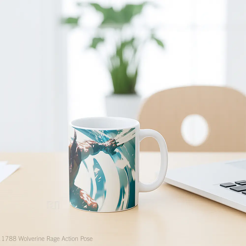 Mug Wolverine Rage Action Pose Gelas Keramik Desain Unik - All-side / Desain