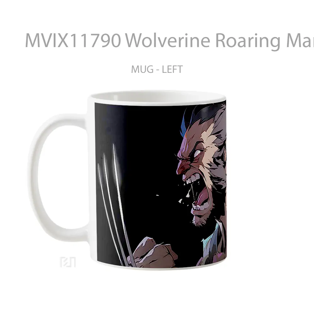 Mug Wolverine Roaring Marvel Koleksi Mug Film dan Komik - All-side / Desain