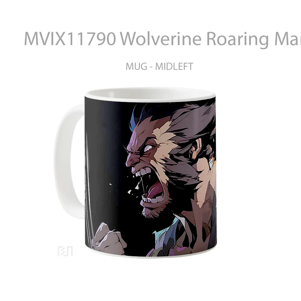 Mug Wolverine Roaring Marvel Koleksi Mug Film dan Komik - All-side / Desain