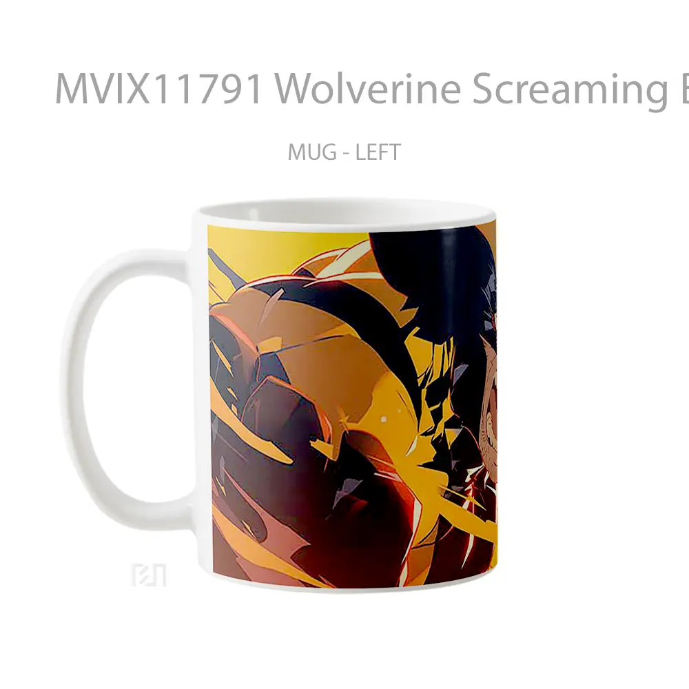 Mug Wolverine Screaming Battle Pose Laptop Hadiah Lucu dan Menarik - All-side / Desain