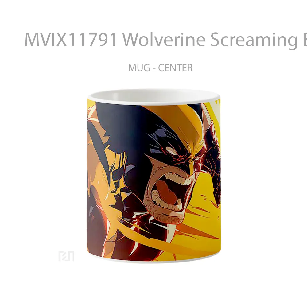Mug Wolverine Screaming Battle Pose Laptop Hadiah Lucu dan Menarik