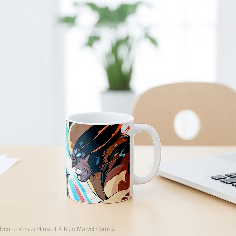 Mug Wolverine Versus Himself X Men Marvel Comics Merchandise Karakter Ikonik - All-side / Desain