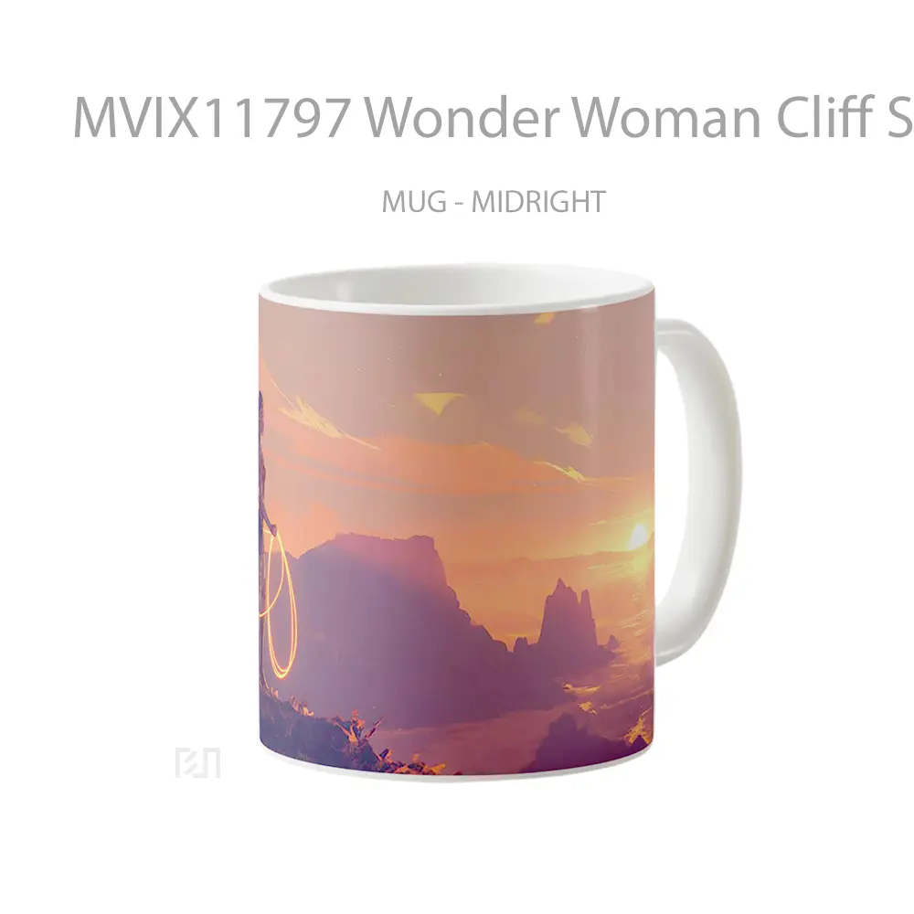Mug Wonder Woman Cliff Sunset Themyscira Hadiah Lucu dan Menarik - All-side / Desain