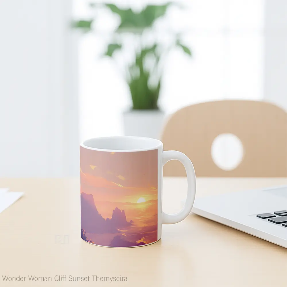 Mug Wonder Woman Cliff Sunset Themyscira Hadiah Lucu dan Menarik - All-side / Desain