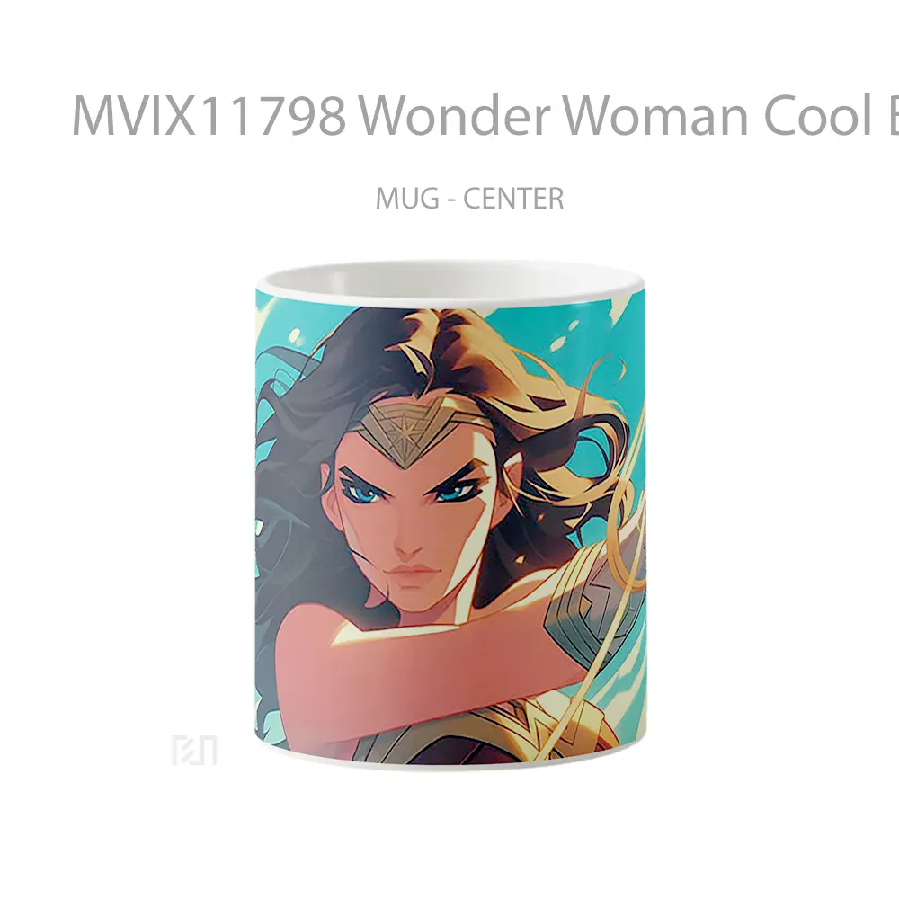 Mug Wonder Woman Cool Background Gelas Keramik Desain Unik