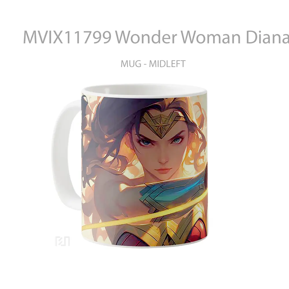 Mug Wonder Woman Diana Prince Hero Gelas Keramik Koleksi Anime - All-side / Desain