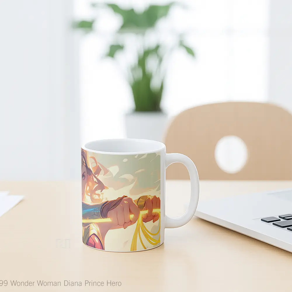 Mug Wonder Woman Diana Prince Hero Gelas Keramik Koleksi Anime - All-side / Desain