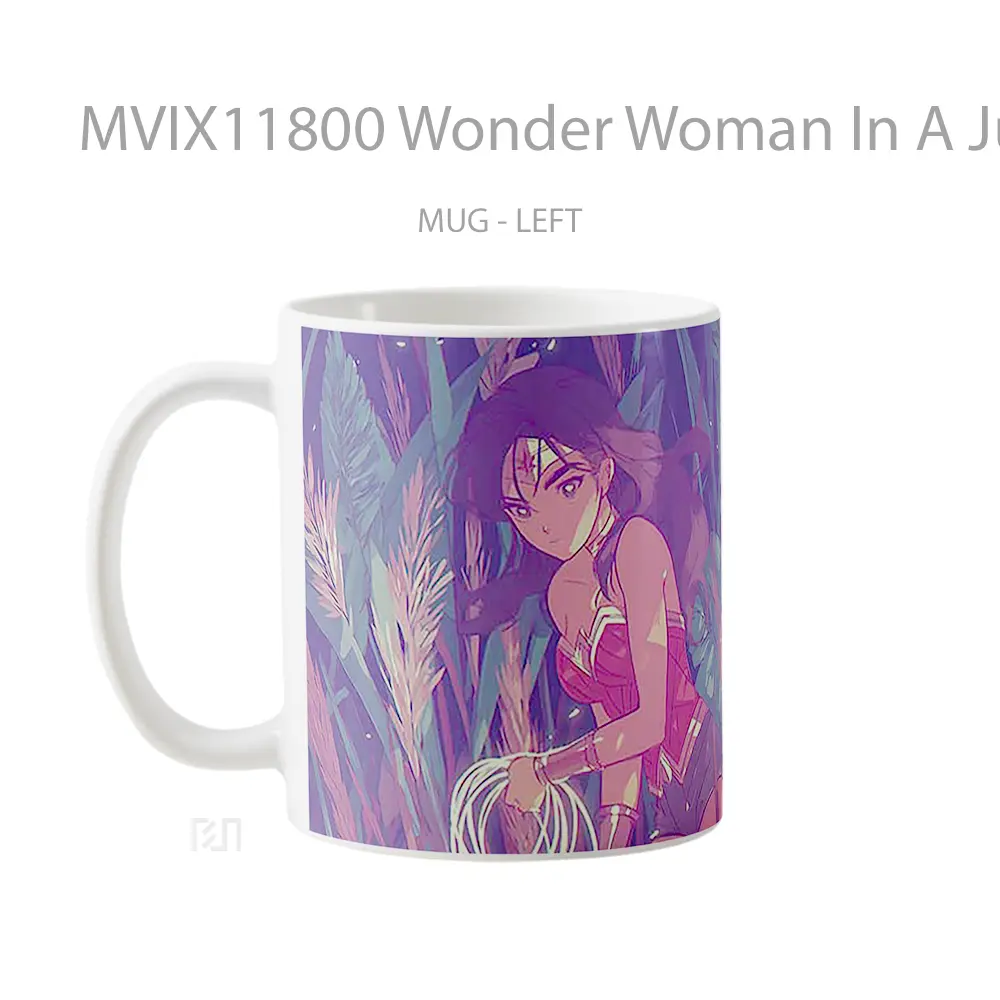 Mug Wonder Woman In A Jungle With Her Lasso Koleksi Mug Limited Edition - All-side / Desain