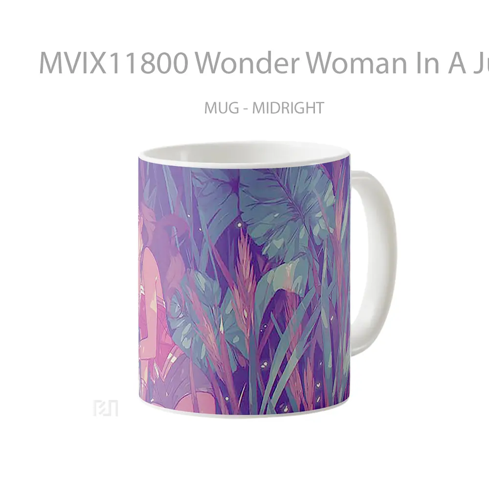 Mug Wonder Woman In A Jungle With Her Lasso Koleksi Mug Limited Edition - All-side / Desain