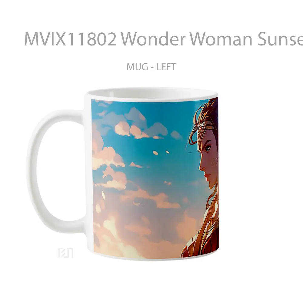 Mug Wonder Woman Sunset Portrait Gelas Keramik Desain Unik - All-side / Desain