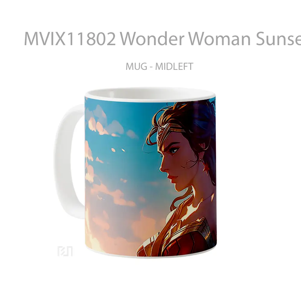Mug Wonder Woman Sunset Portrait Gelas Keramik Desain Unik - All-side / Desain