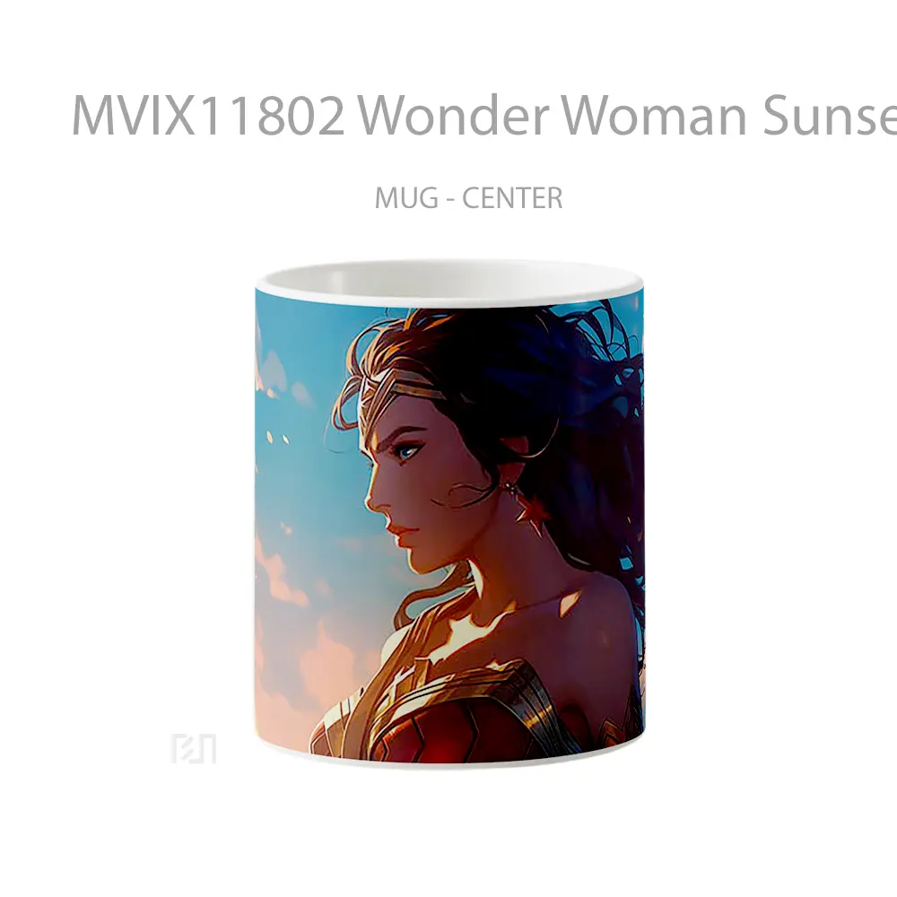 Mug Wonder Woman Sunset Portrait Gelas Keramik Desain Unik