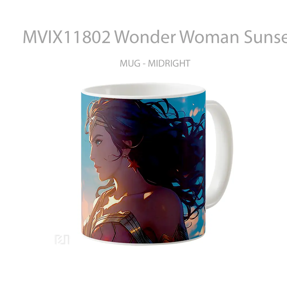 Mug Wonder Woman Sunset Portrait Gelas Keramik Desain Unik - All-side / Desain
