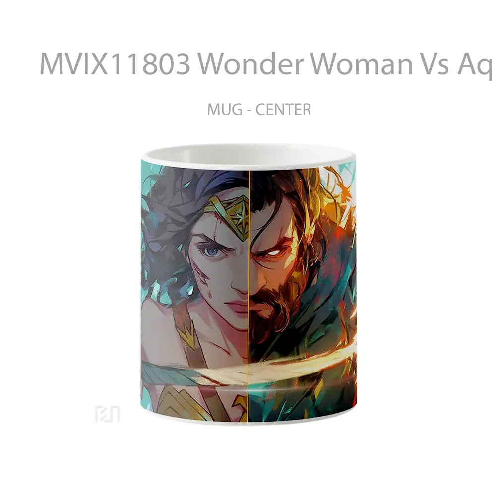 Mug Wonder Woman Vs Aquaman Battle Gelas Keramik Desain Unik