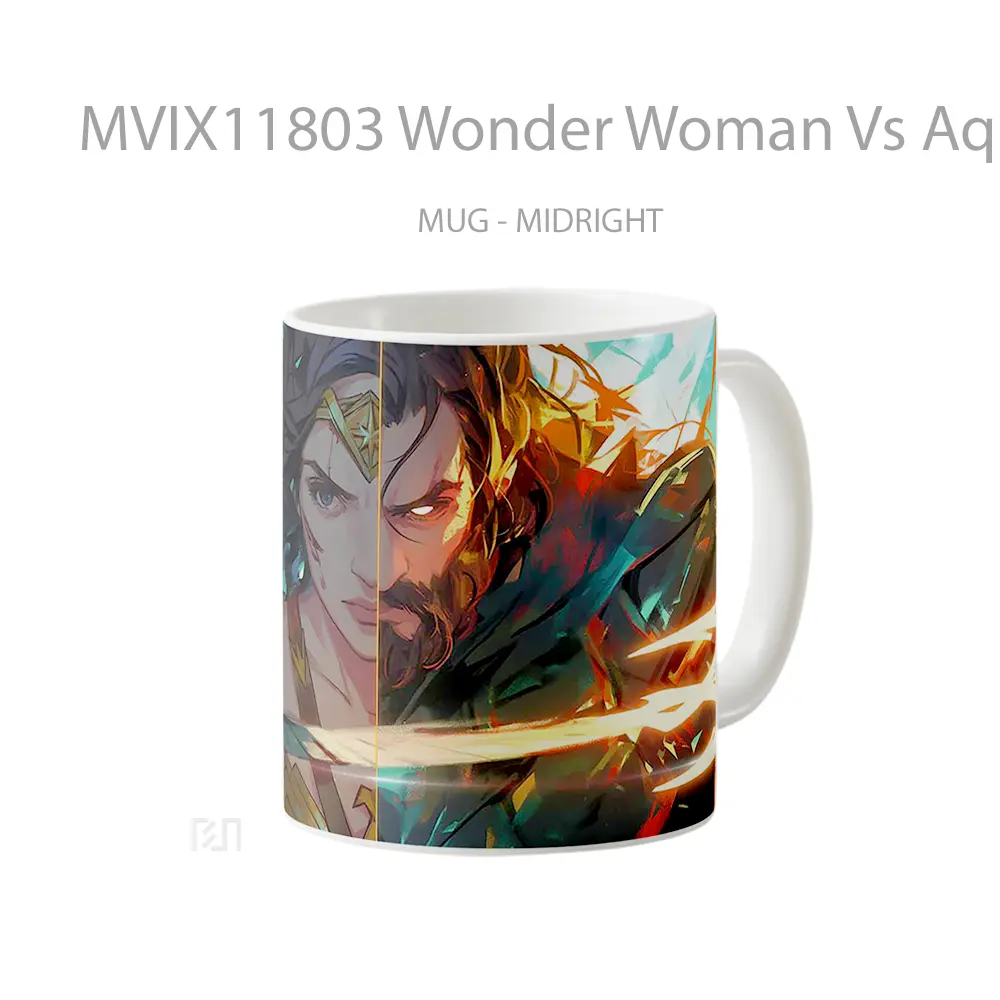 Mug Wonder Woman Vs Aquaman Battle Gelas Keramik Desain Unik - All-side / Desain