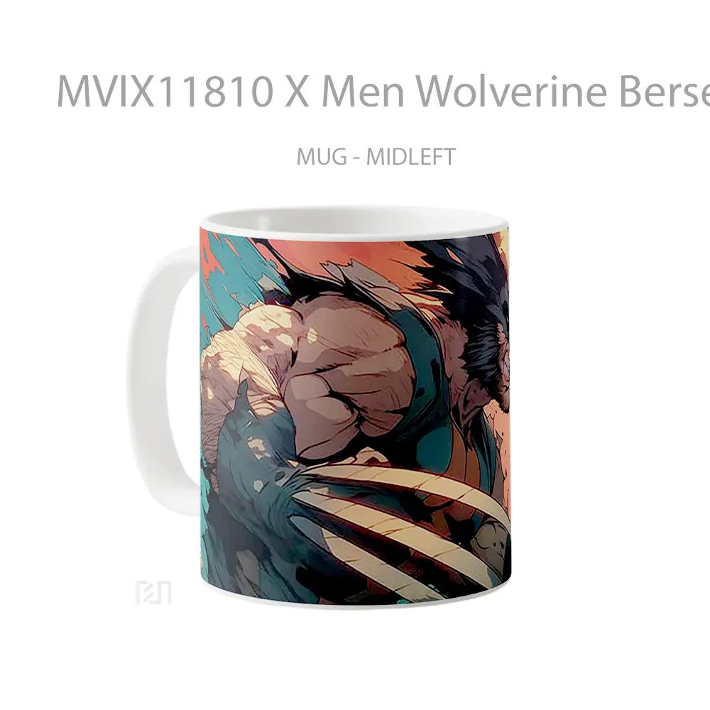 Mug X Men Wolverine Berserker Fury Hadiah Lucu dan Menarik - All-side / Desain