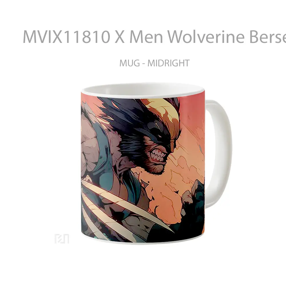 Mug X Men Wolverine Berserker Fury Hadiah Lucu dan Menarik - All-side / Desain