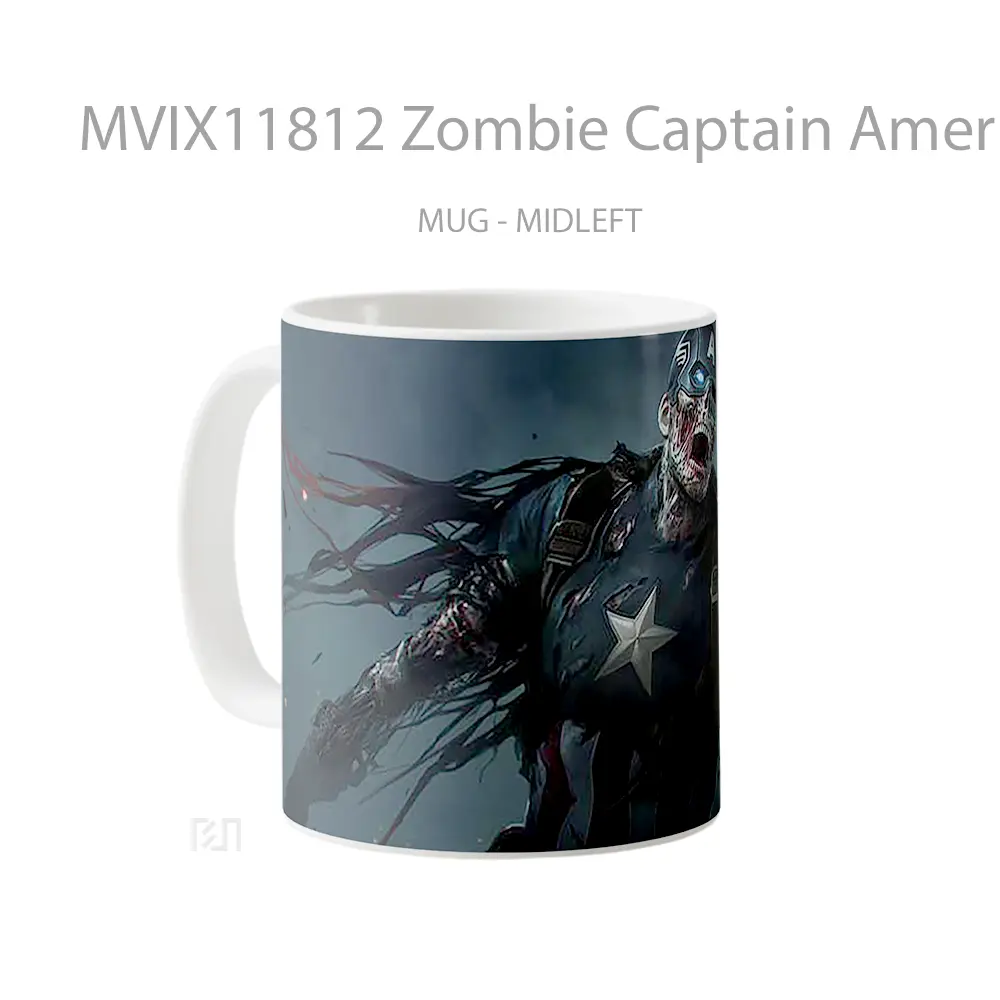 Mug Zombie Captain America Attack Koleksi Mug Karakter Jepang - All-side / Desain