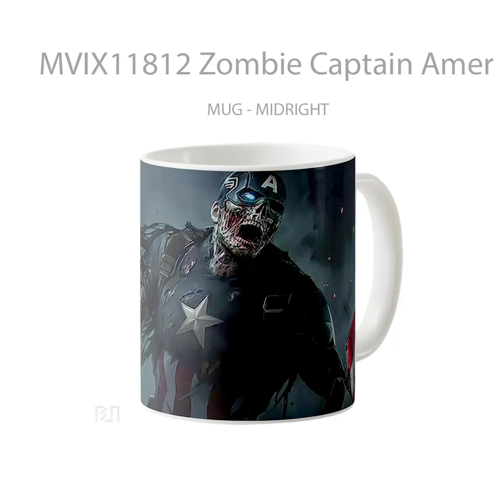 Mug Zombie Captain America Attack Koleksi Mug Karakter Jepang - All-side / Desain