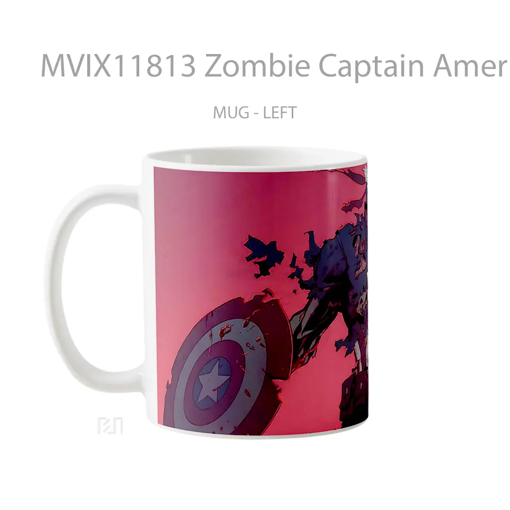 Mug Zombie Captain America Marvel Koleksi Mug Film dan Komik - All-side / Desain