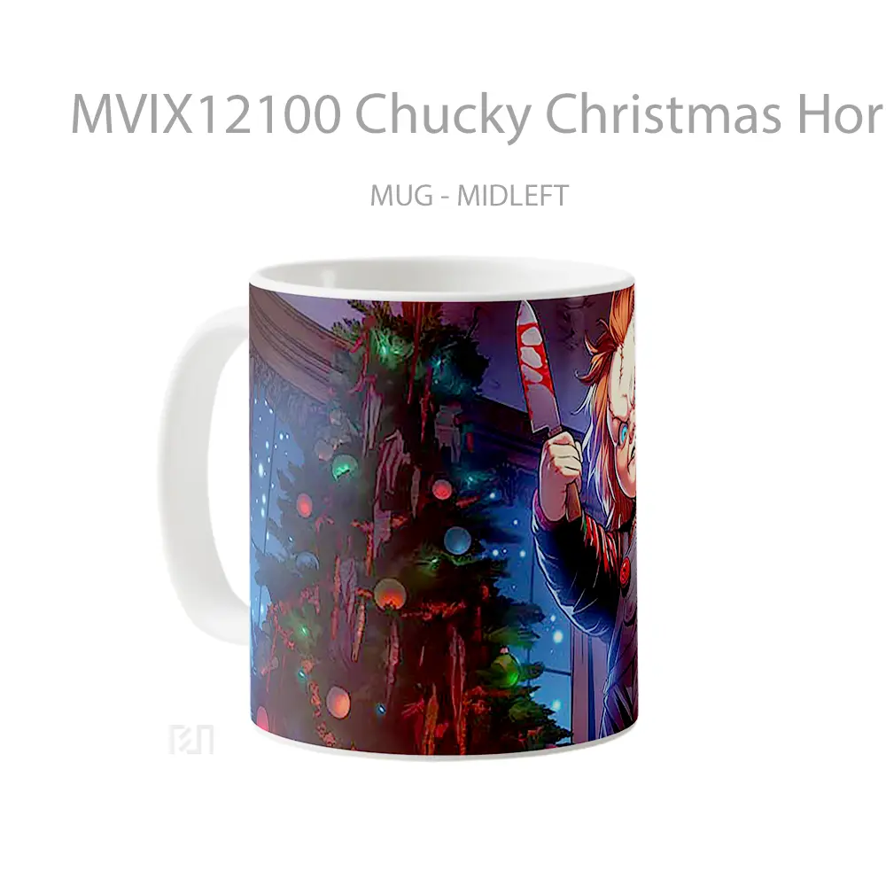 Mug Chucky Christmas Horror Tree Gelas Keramik Desain Unik - All-side / Desain