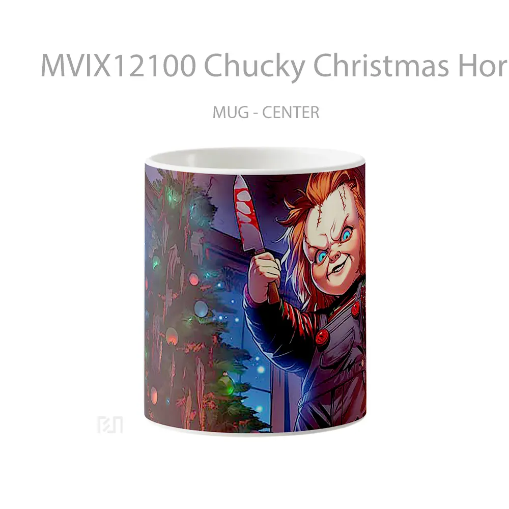 Mug Chucky Christmas Horror Tree Gelas Keramik Desain Unik