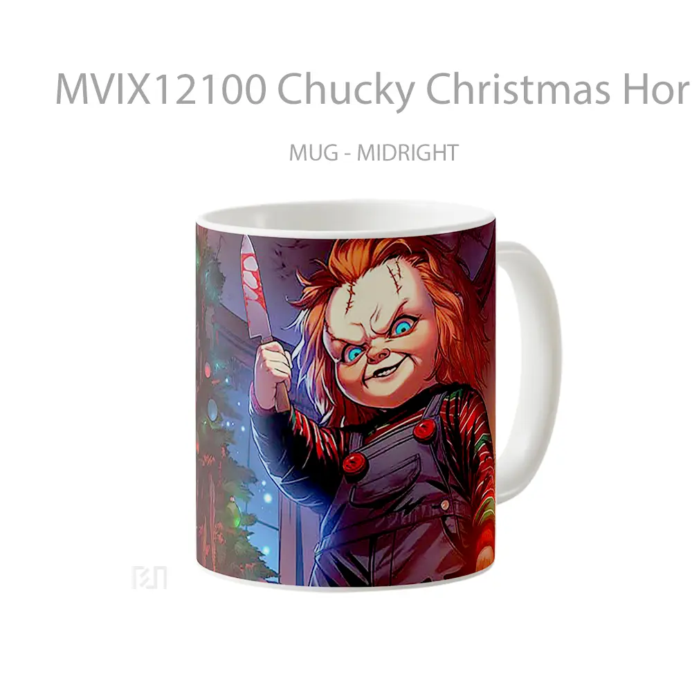 Mug Chucky Christmas Horror Tree Gelas Keramik Desain Unik - All-side / Desain