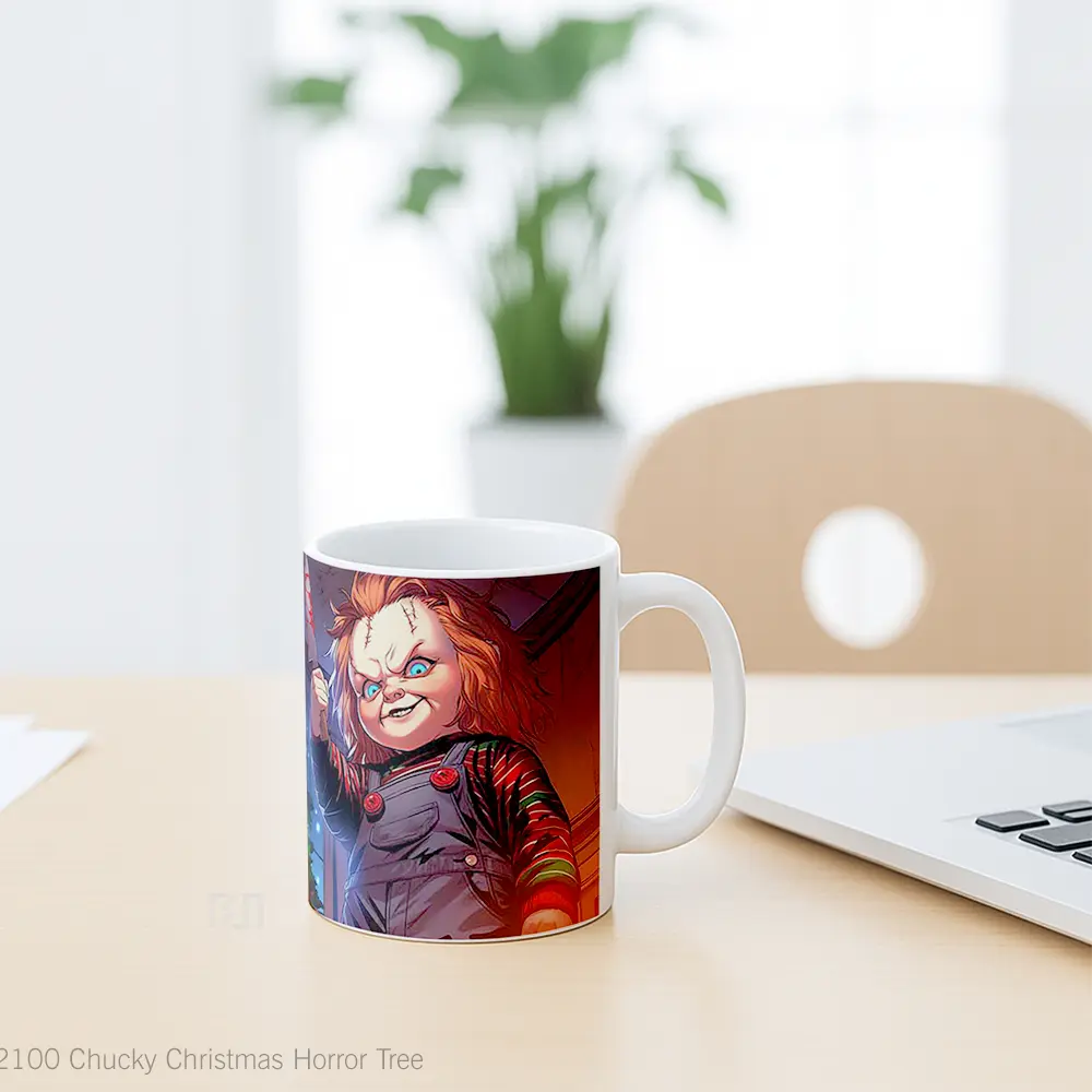 Mug Chucky Christmas Horror Tree Gelas Keramik Desain Unik - All-side / Desain