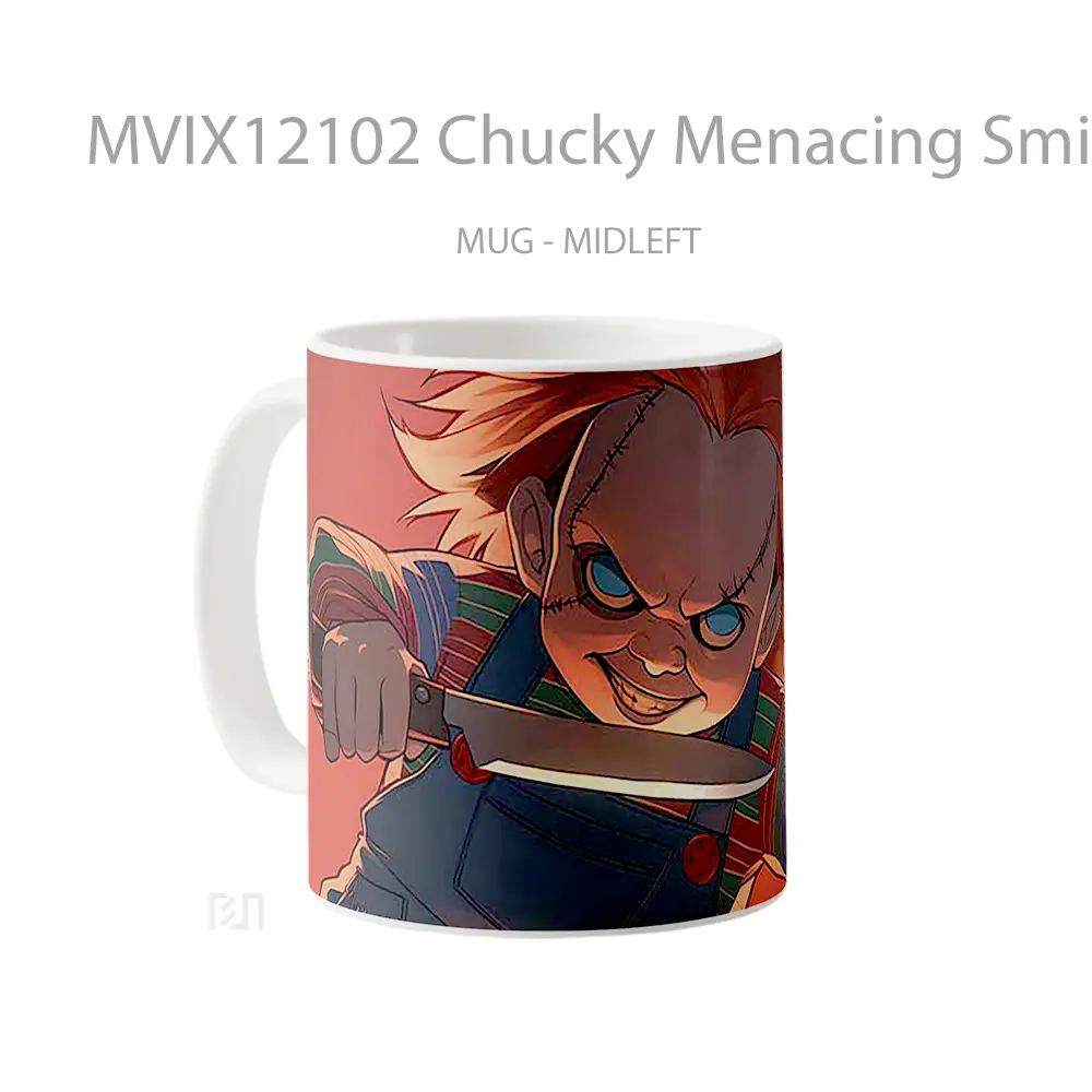 Mug Chucky Menacing Smirk Gelas Keramik Desain Unik - All-side / Desain