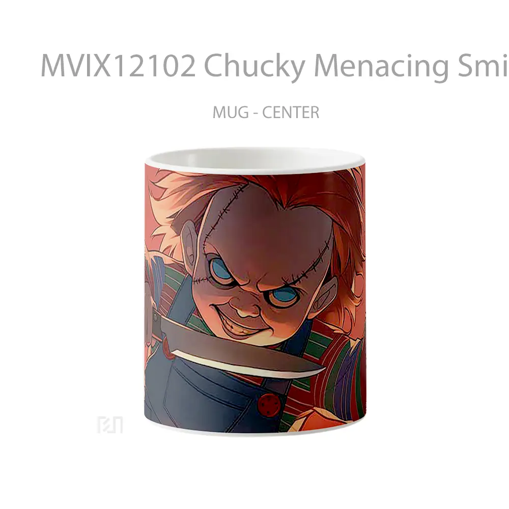 Mug Chucky Menacing Smirk Gelas Keramik Desain Unik