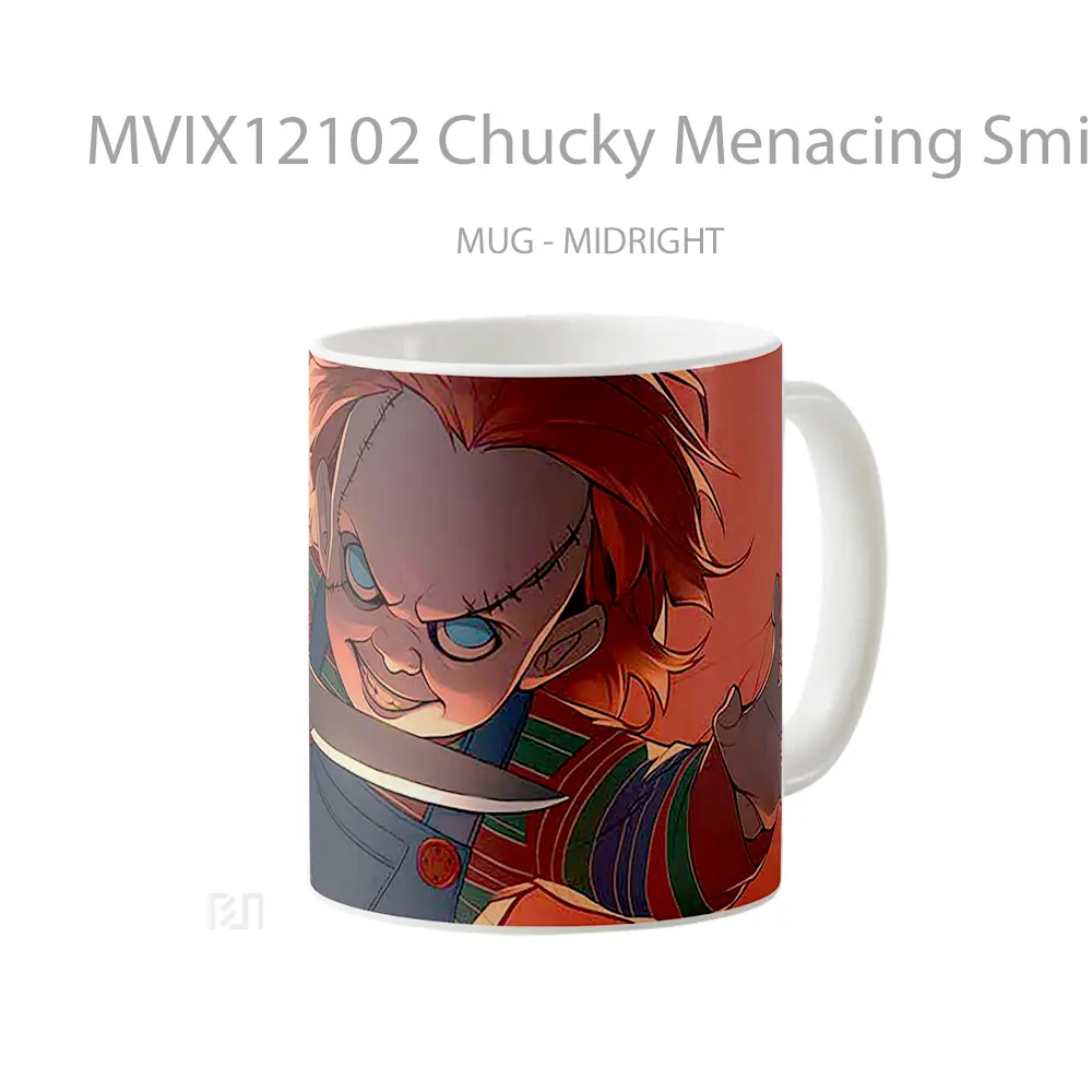 Mug Chucky Menacing Smirk Gelas Keramik Desain Unik - All-side / Desain