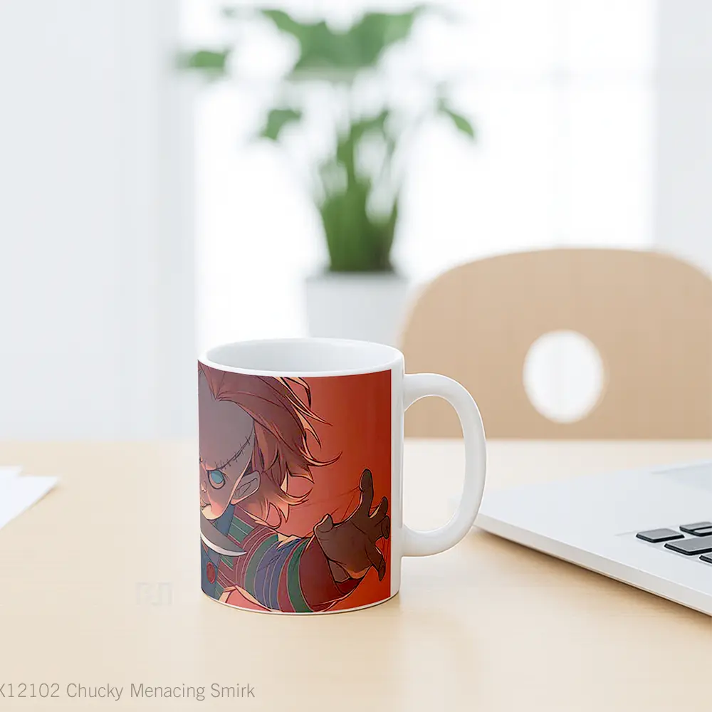 Mug Chucky Menacing Smirk Gelas Keramik Desain Unik - All-side / Desain