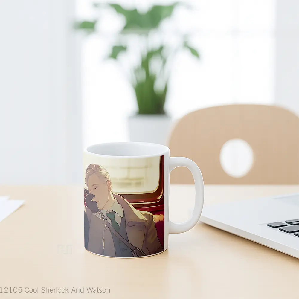 Mug Cool Sherlock And Watson Mug Aesthetic Koleksi Spesial - All-side / Desain