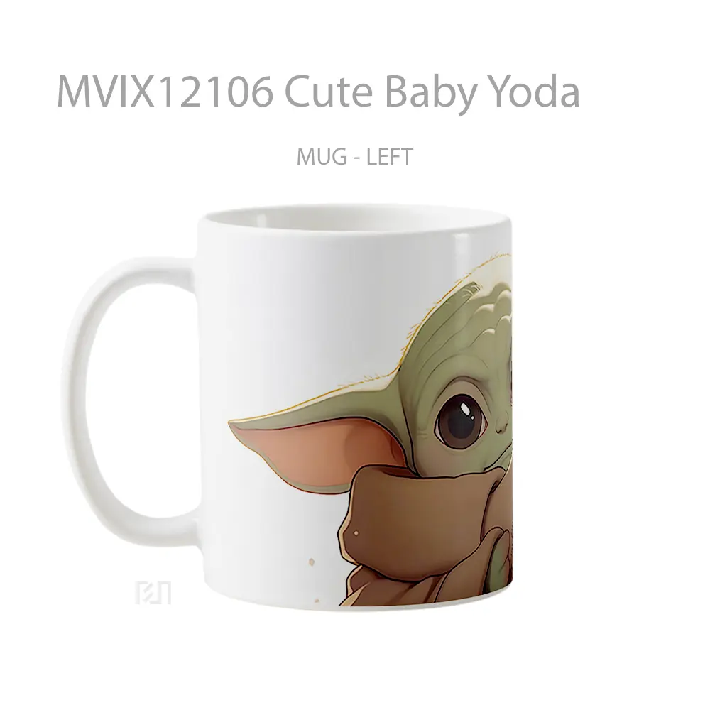 Mug Cute Baby Yoda Gelas Keramik Desain Unik - All-side / Desain