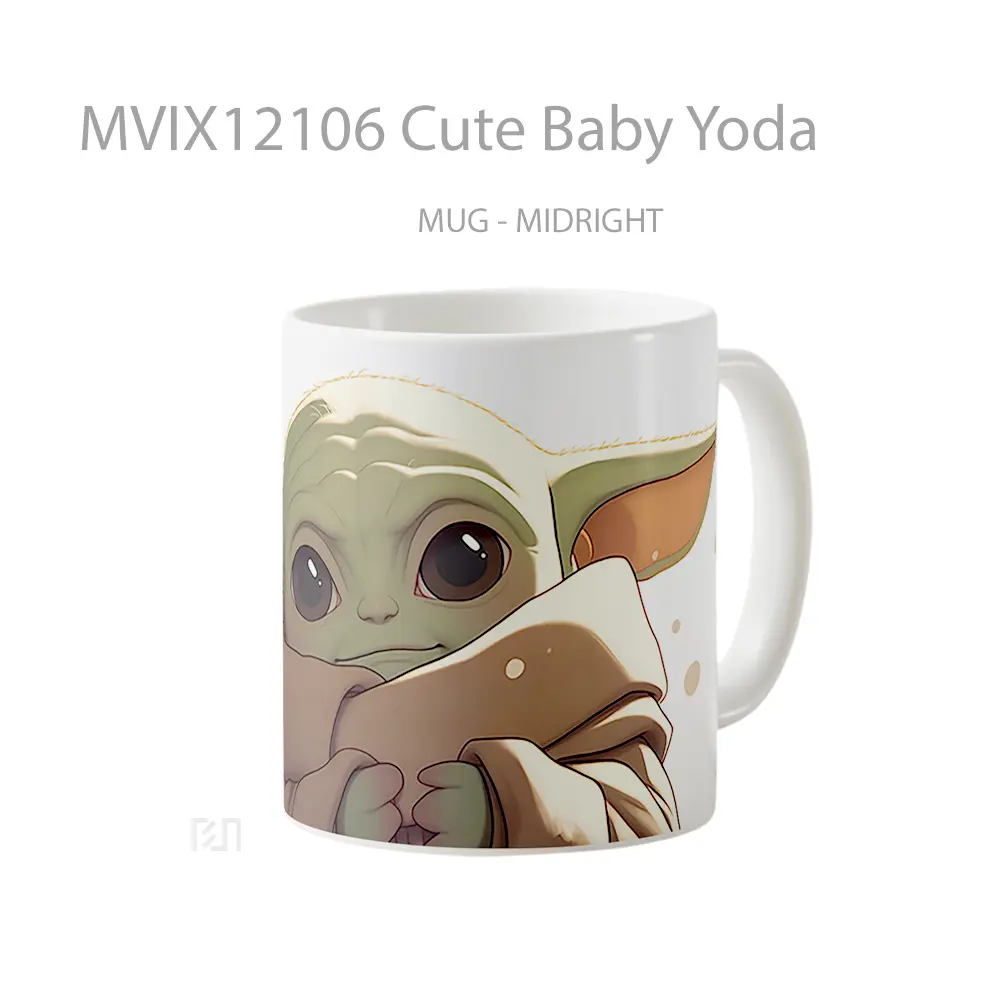 Mug Cute Baby Yoda Gelas Keramik Desain Unik - All-side / Desain