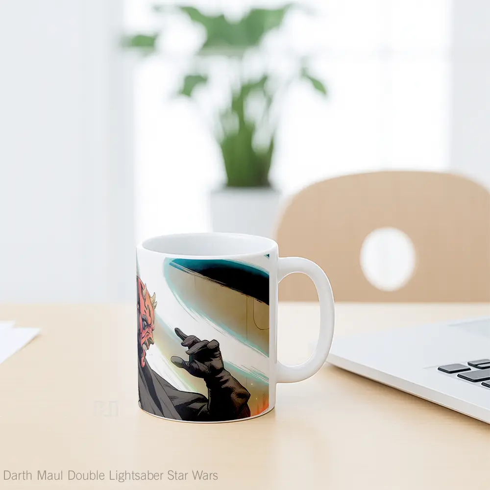 Mug Darth Maul Double Lightsaber Star Wars Hadiah Lucu dan Menarik - All-side / Desain