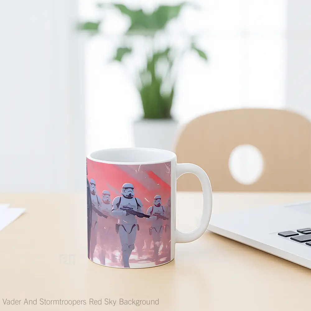 Mug Darth Vader And Stormtroopers Red Sky Background Koleksi Mug Limited Edition - All-side / Desain
