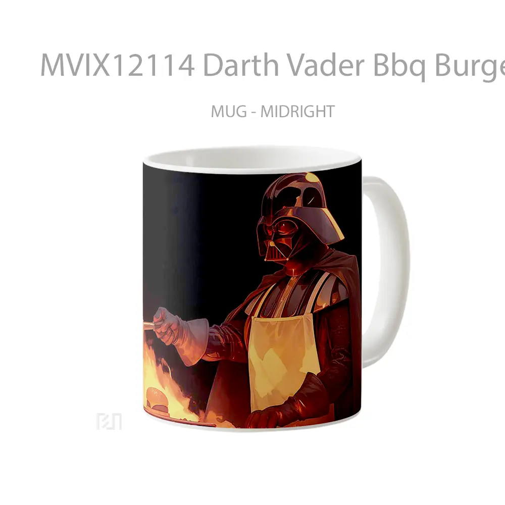 Mug Darth Vader Bbq Burgers Grilling Flames Hadiah Lucu dan Menarik - All-side / Desain