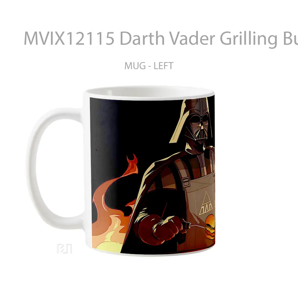 Mug Darth Vader Grilling Burger Party Gelas Keramik Desain Unik - All-side / Desain