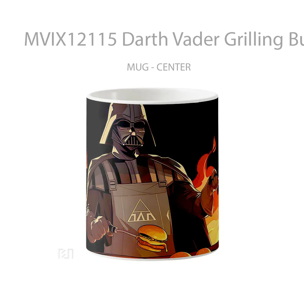 Mug Darth Vader Grilling Burger Party Gelas Keramik Desain Unik