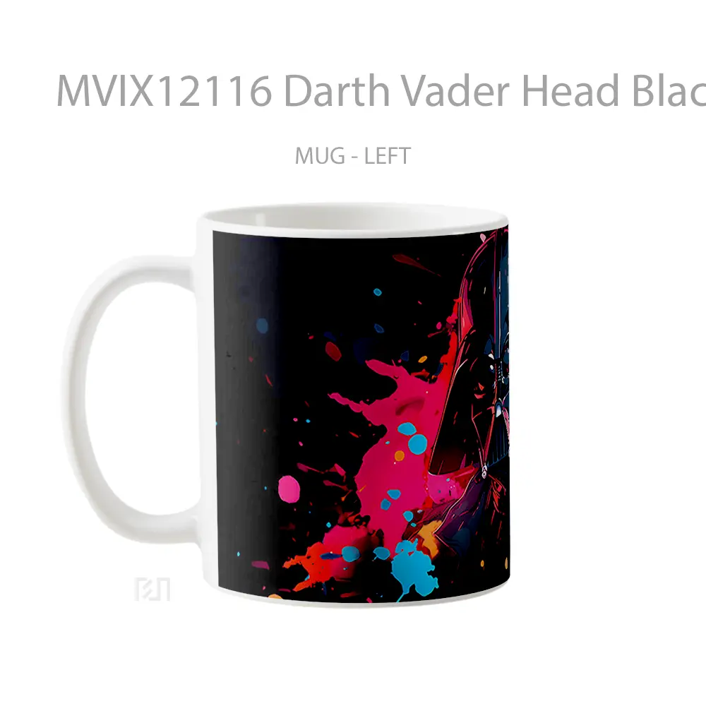 Mug Darth Vader Head Black Art Koleksi Mug Limited Edition - All-side / Desain