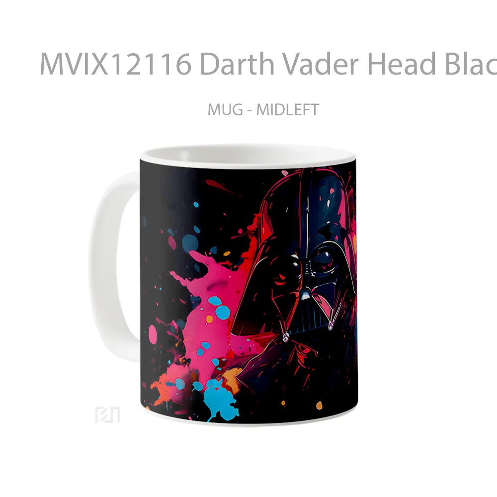 Mug Darth Vader Head Black Art Koleksi Mug Limited Edition - All-side / Desain